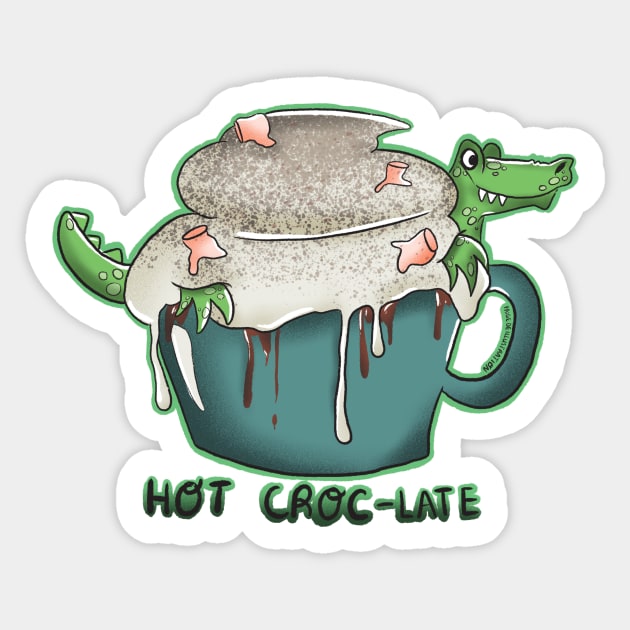 Hot Croc-late Sticker by paigedefeliceart@yahoo.com